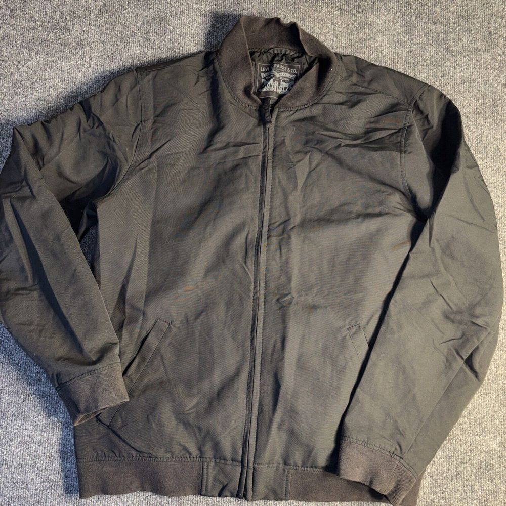 Levis Bomber Jacket Mens XL Black Zip Water Resistant Casual
